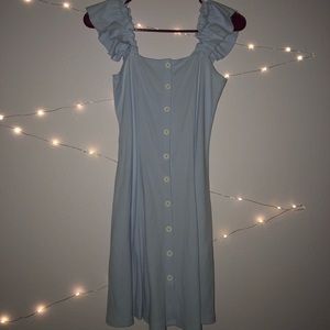 NWT Light blue pin-striped dress w/ruffled sleeves